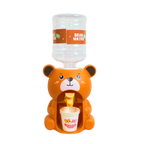 Mango Muffins orange bear water dispenser with mini cups, perfect for kids' desks.