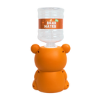 Mango Muffins orange bear water dispenser with a clear bottle on top, perfect for kids.