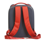 Mango Muffins dark grey backpack with red straps and handle, featuring a 3D dragon wing design.