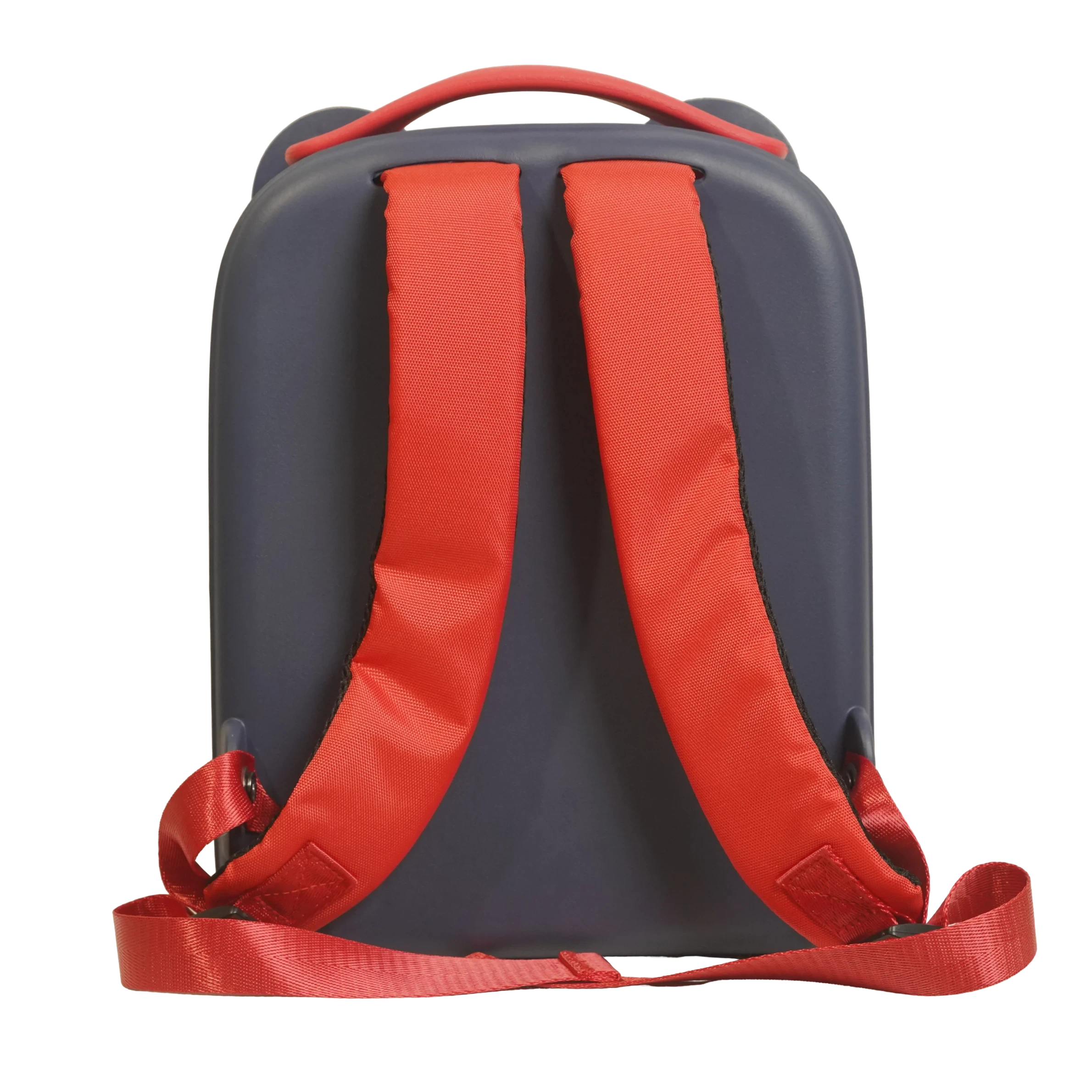 Mango Muffins dark grey backpack with red straps and handle, featuring a 3D dragon wing design.