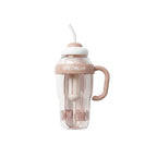 Mango Muffins Ice Cream Social Sipper tumbler with handle and straw, pastel pink and white