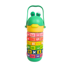 Mango Muffins Brainy Builder Puzzle Bottle, 430ml, with rotating math rings and froggy cap.