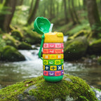 Mango Muffins Brainy Builder Puzzle Bottle, 430ml, with rotating math rings and froggy cap, BPA-free plastic