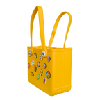 Mango Muffins yellow PVC tote bag with charms, waterproof, semi-transparent, for kids.